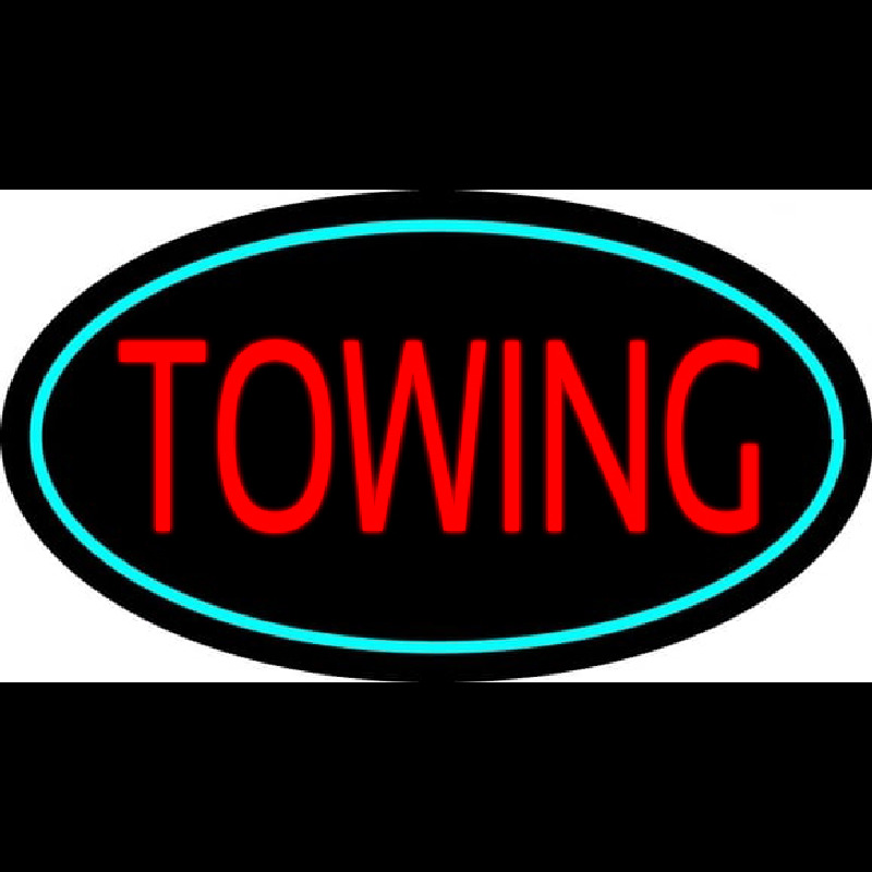 Red Towing Turquoise Border Enseigne Néon