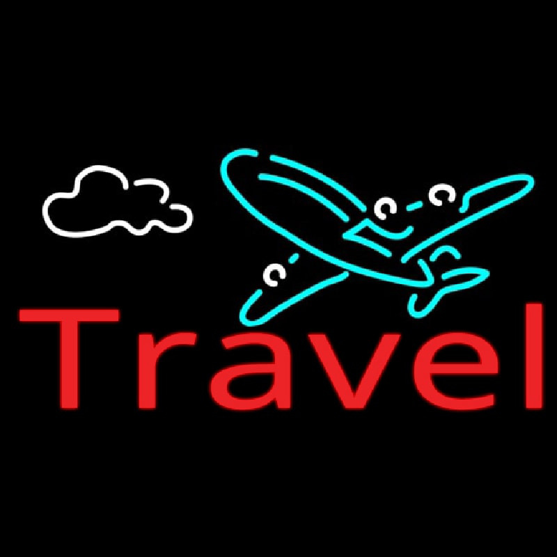 Red Travel With Logo Enseigne Néon