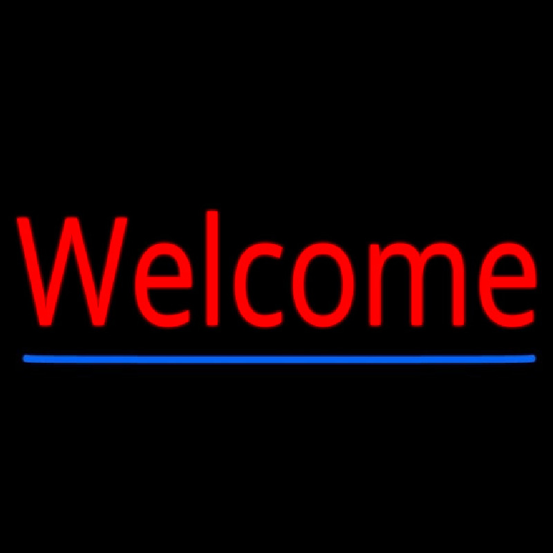 Red Welcome With Underline Enseigne Néon