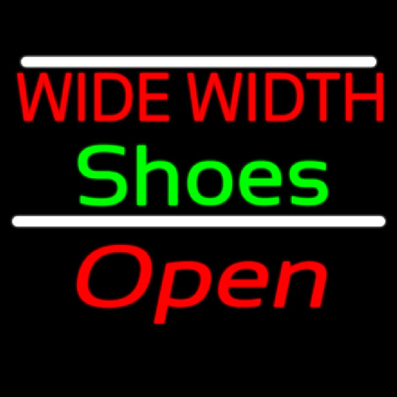 Red Wide Width Green Shoes Open Enseigne Néon