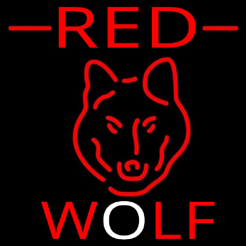 Red Wolf Head Beer Sign Enseigne Néon