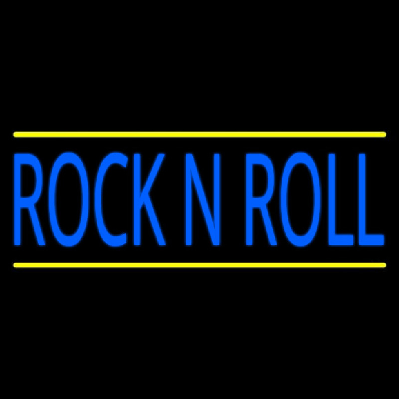 Rock N Roll Block Blue Border 2 Enseigne Néon