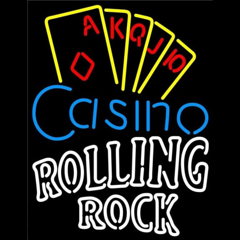 Rolling Rock Poker Casino Ace Series Beer Sign Enseigne Néon