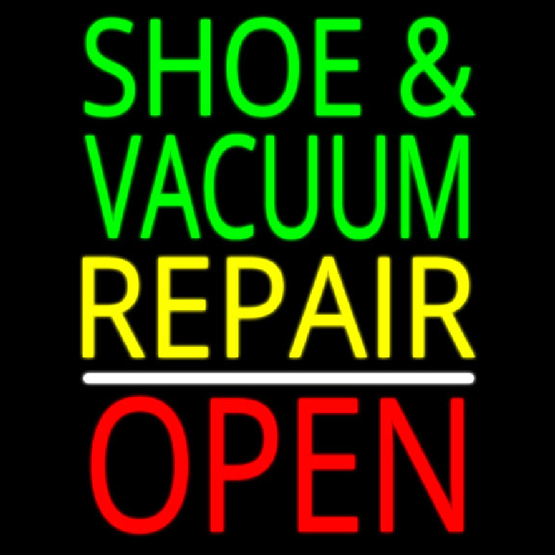 Shoe And Vacuum Repair Open Enseigne Néon