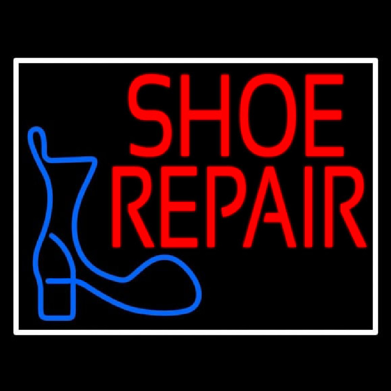 Shoe Repair Logo With Border Enseigne Néon