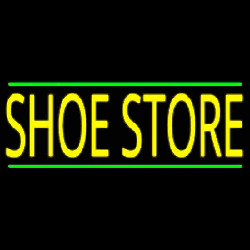 Shoe Store With Green Line Enseigne Néon