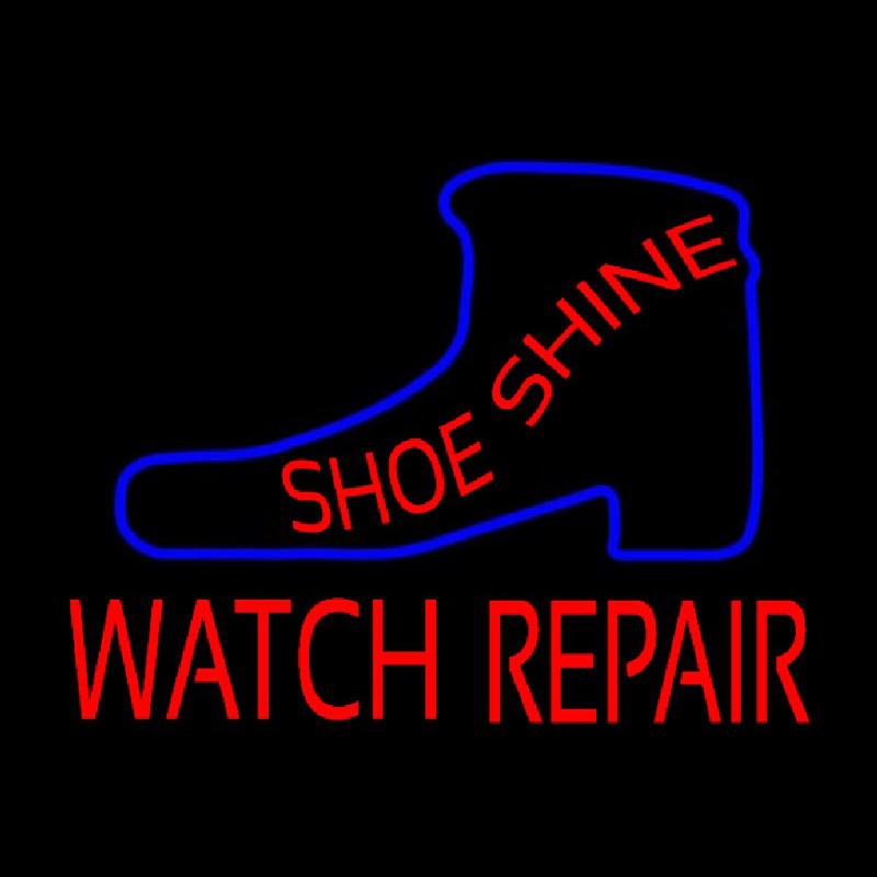 Shoeshine Watch Repair Enseigne Néon