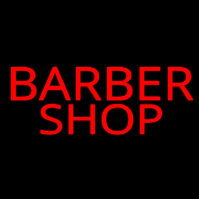 Simple Red Barber Shop Enseigne Néon