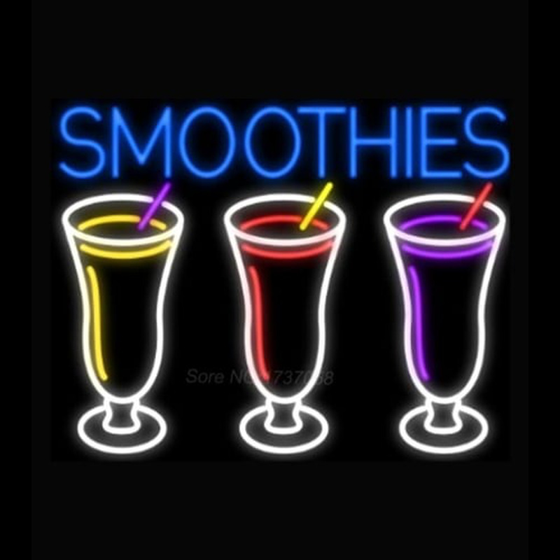 Smoothies 3 Cups Logo Enseigne Néon