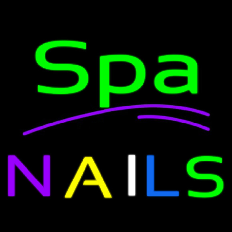 Spa Nails In Rainbow Neon Enseigne Néon