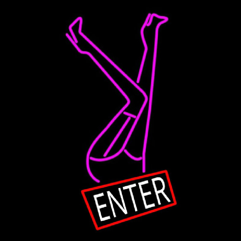 Strip Girl Enter Logo Enseigne Néon