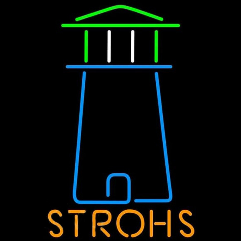 Strohs Lighthouse Art Beer Sign Enseigne Néon