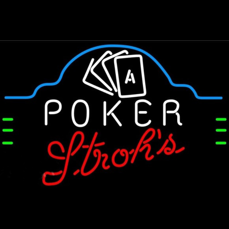 Strohs Poker Ace Cards Beer Sign Enseigne Néon