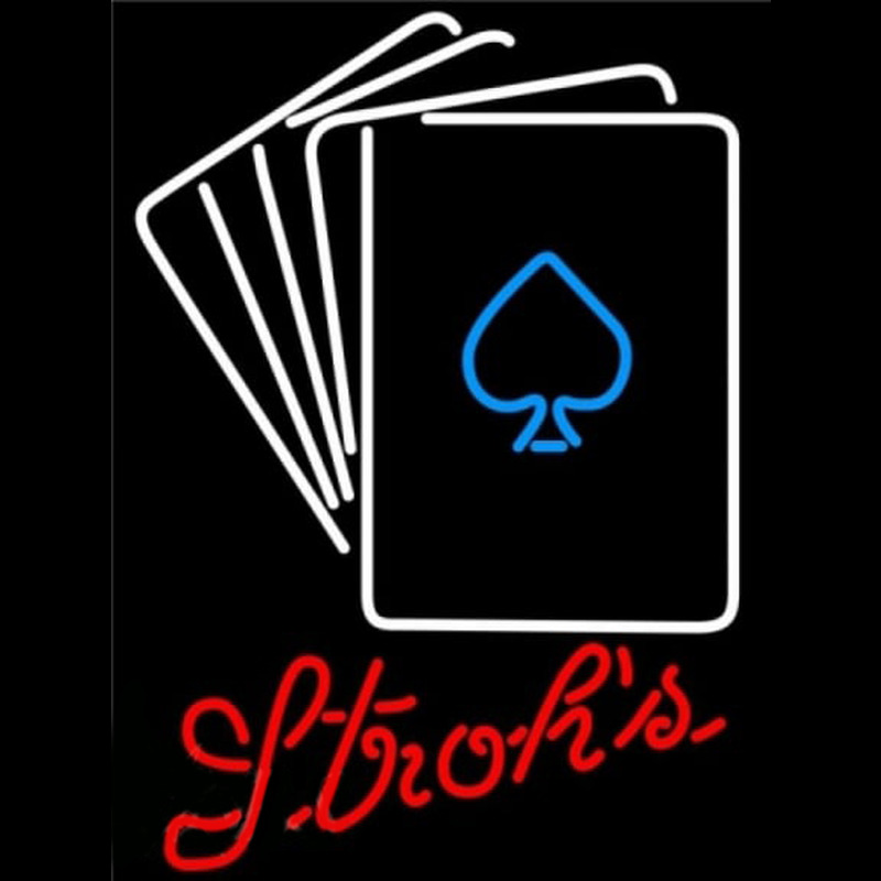 Strohs Poker Cards Beer Sign Enseigne Néon