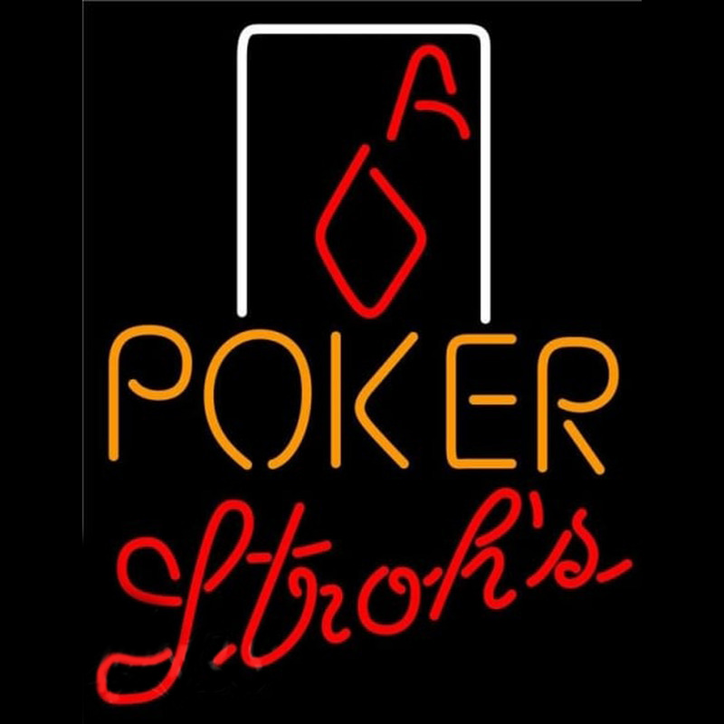 Strohs Poker Squver Ace Beer Sign Enseigne Néon