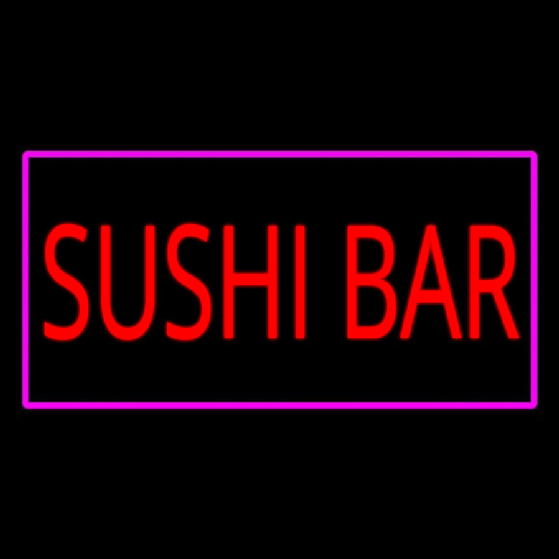 Sushi Bar Rectangle Pink Enseigne Néon