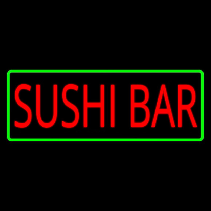 Sushi Bar With Green Border Enseigne Néon