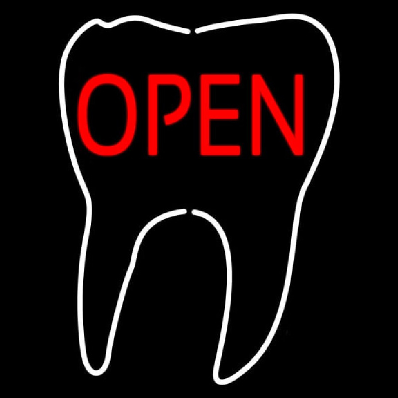 Tooth Logo Open Enseigne Néon