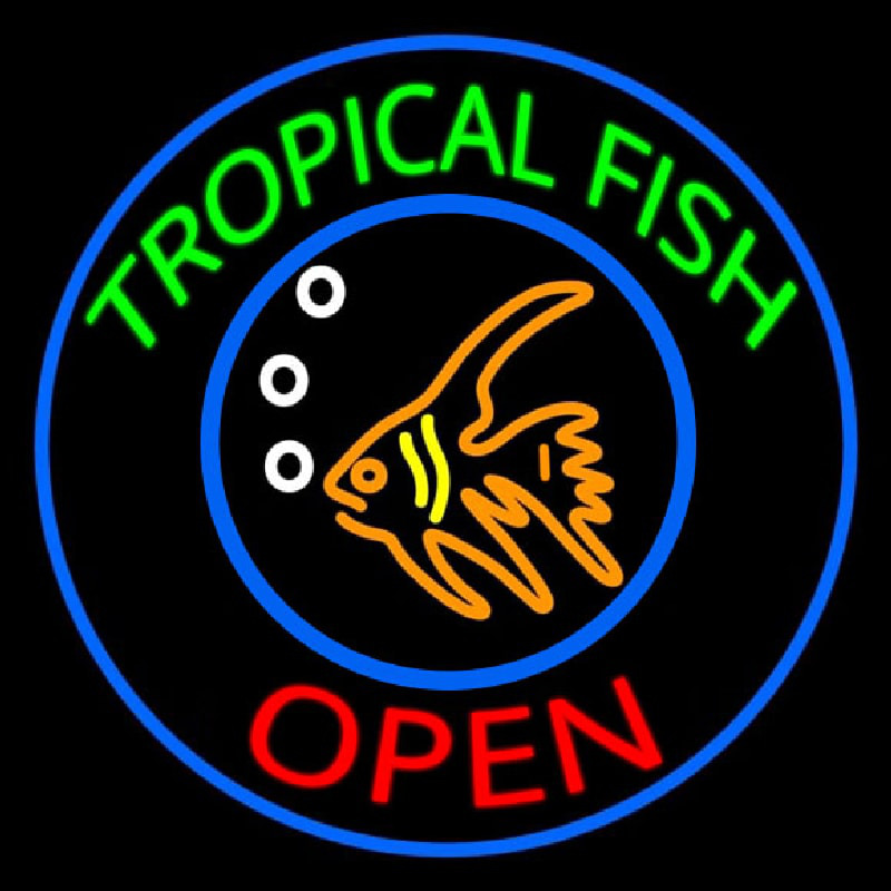 Tropical Fish Open Enseigne Néon