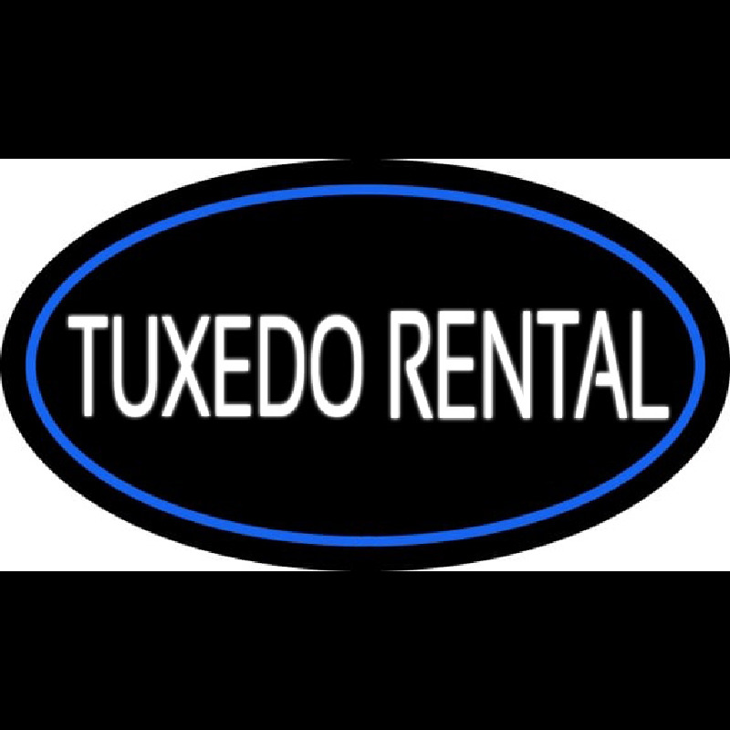 Tu edo Rental Oval Blue Enseigne Néon