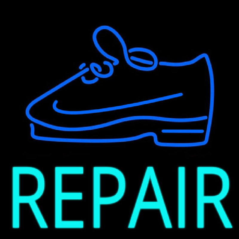 Turquoise Repair Shoe Enseigne Néon