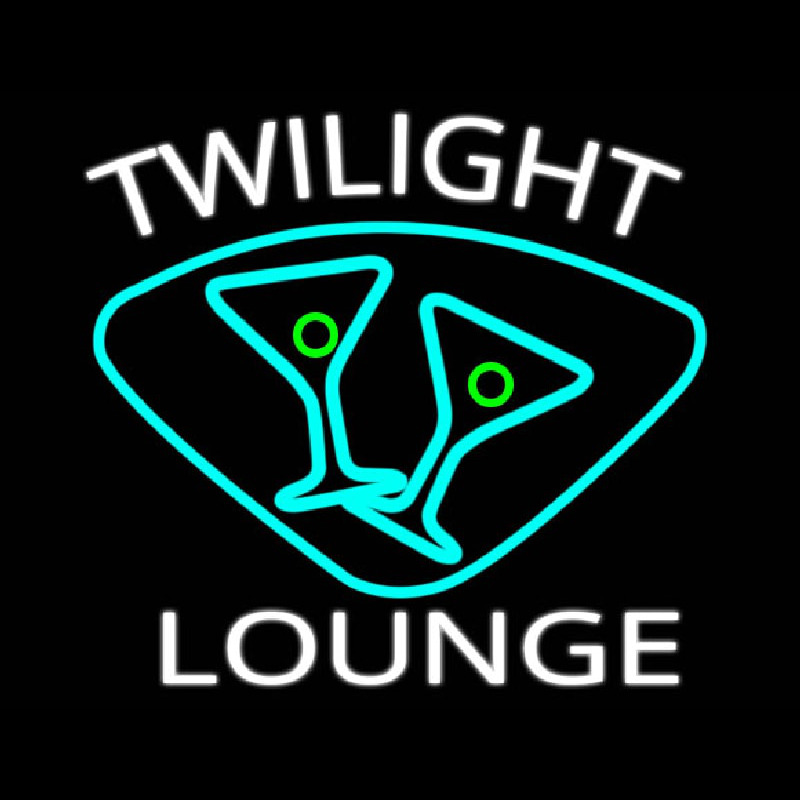 Twilight Lounge With Martini Glasses Real Neon Glass Tube Enseigne Néon