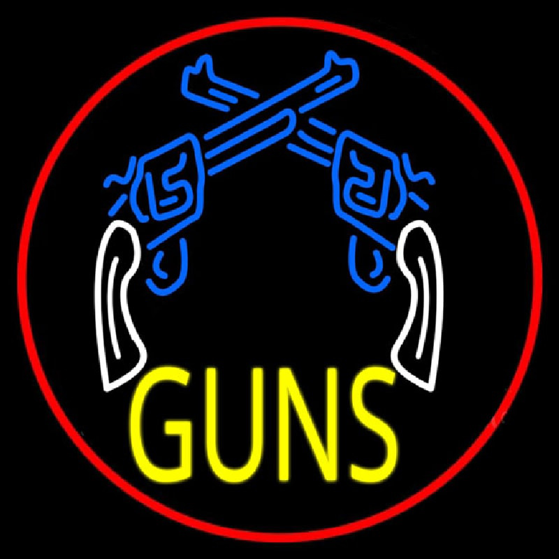 Two Gun Logo Enseigne Néon