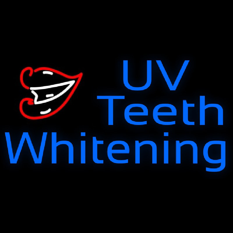 Uv Teeth Whitening In Blue With Lips Logo Enseigne Néon