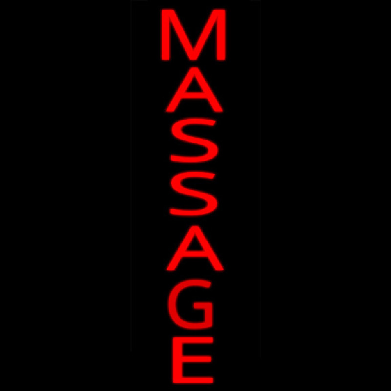 Vertical Red Massage Enseigne Néon