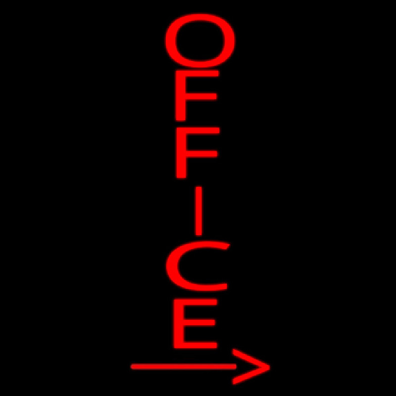 Vertical Red Office With Arrow Enseigne Néon