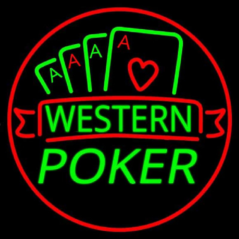 Western Poker 2 Enseigne Néon