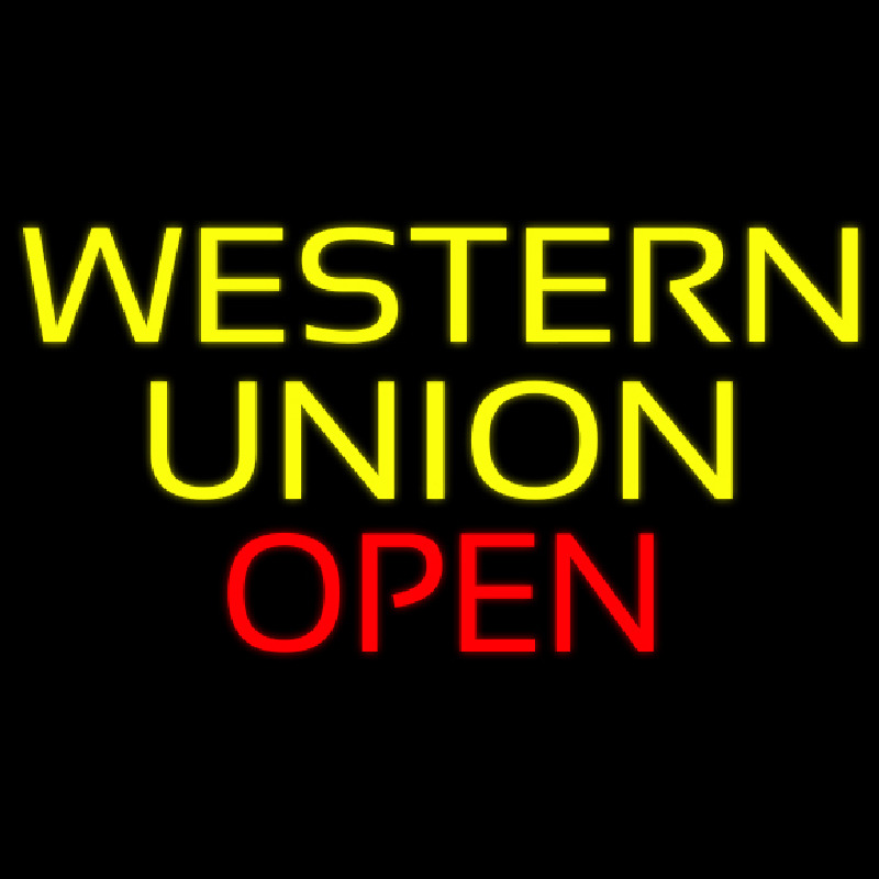 Western Union Open Enseigne Néon