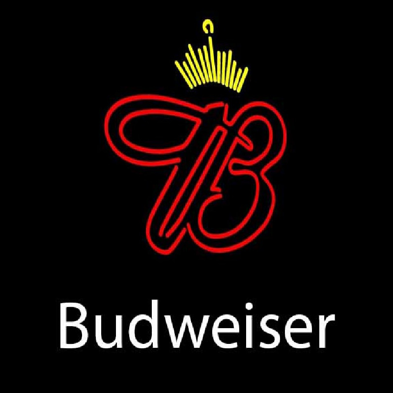 White Budweiser Crown Beer Sign Enseigne Néon