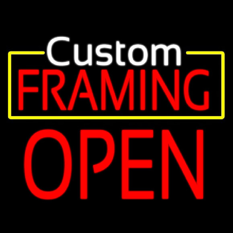 White Custom Red Framing Open Enseigne Néon