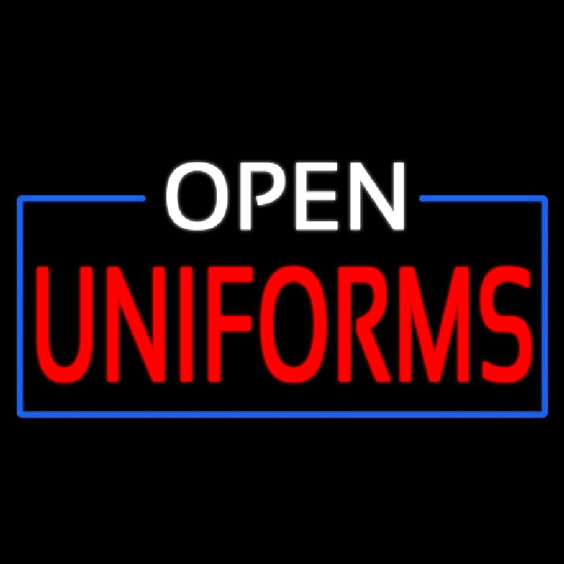 White Open Uniforms Blue Border Enseigne Néon