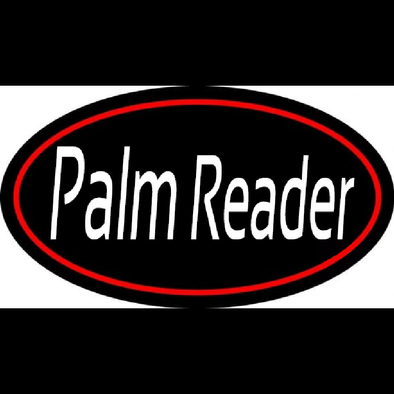 White Palm Reader Red Border Enseigne Néon