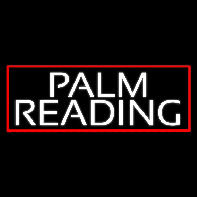 White Palm Reading Red Border Enseigne Néon