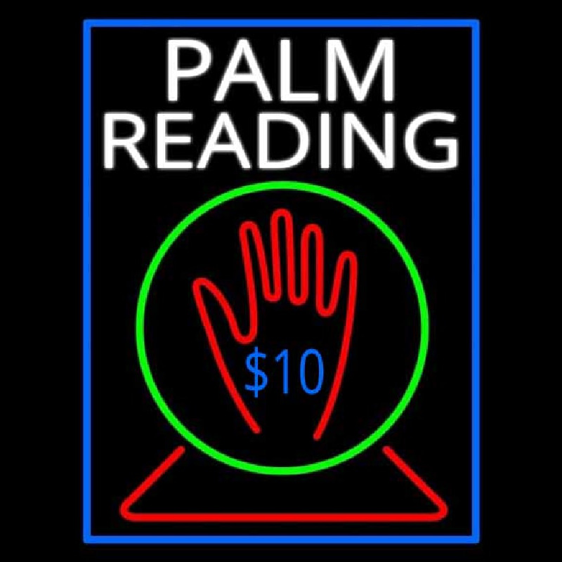 White Palm Readings With Logo Enseigne Néon