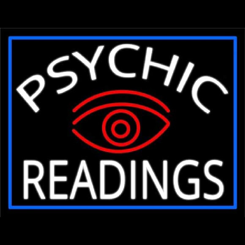 White Psychic Readings And Red Eye Enseigne Néon