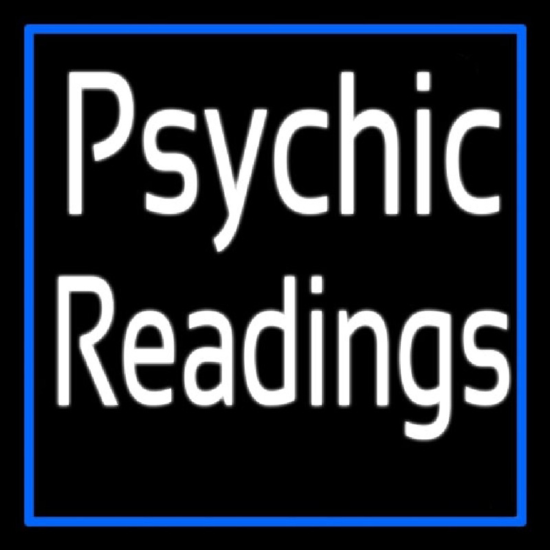 White Psychic Readings With Border Enseigne Néon