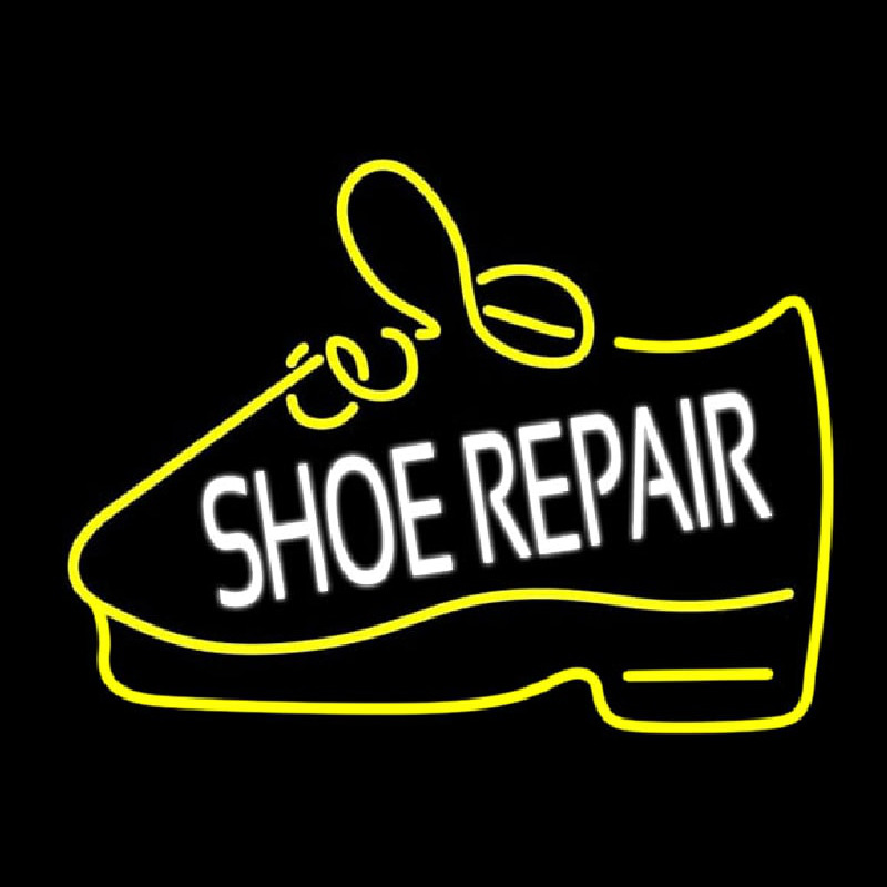 White Shoe Repair Yellow Shoe Enseigne Néon