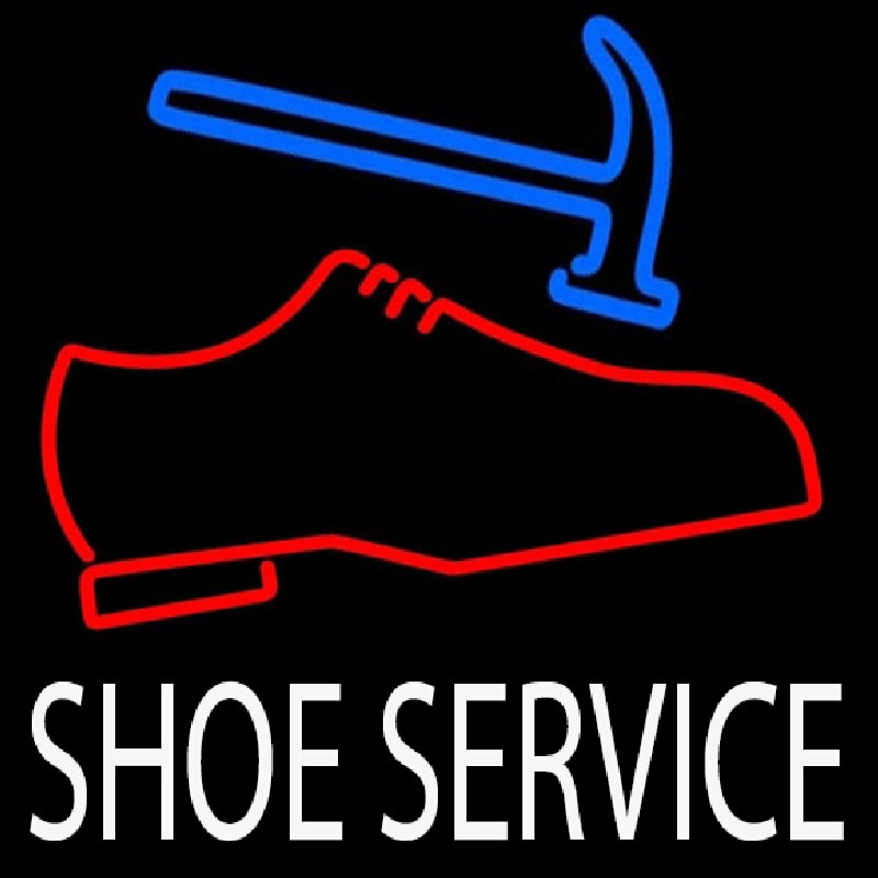 White Shoe Service Enseigne Néon