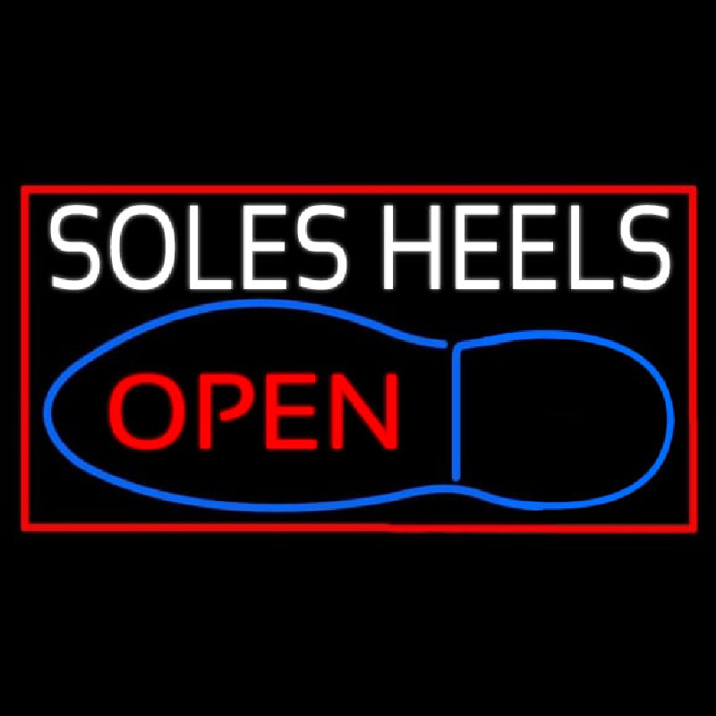 White Soles Heels Open Enseigne Néon