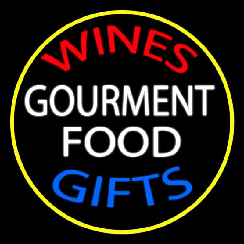 Wines Food Blue Gifts Enseigne Néon