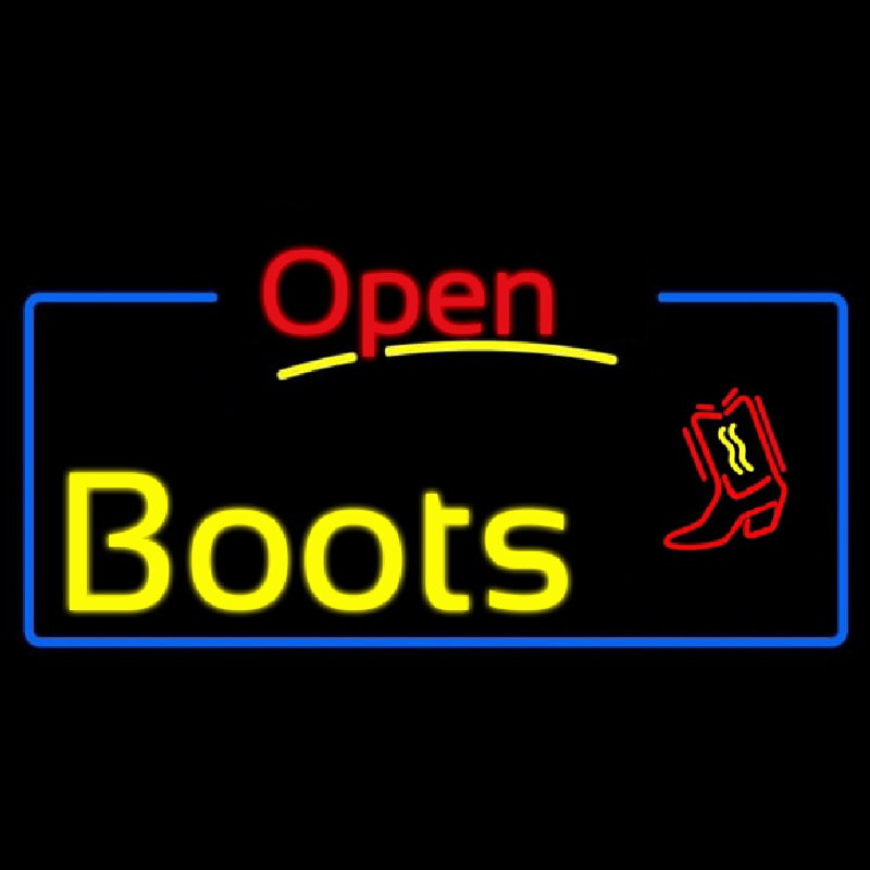 Yellow Boots Open With Border Enseigne Néon