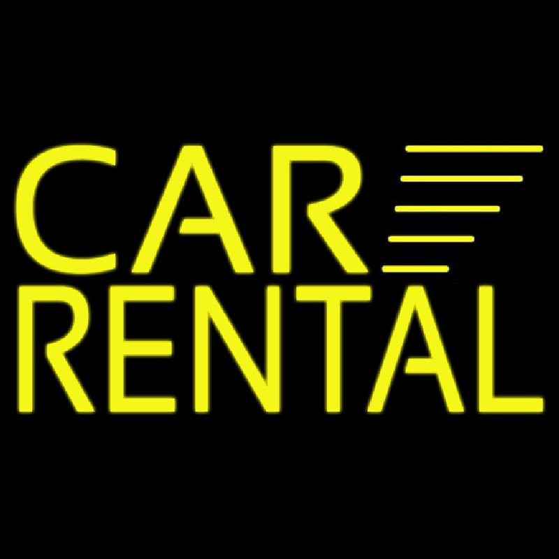 Yellow Car Rental Enseigne Néon