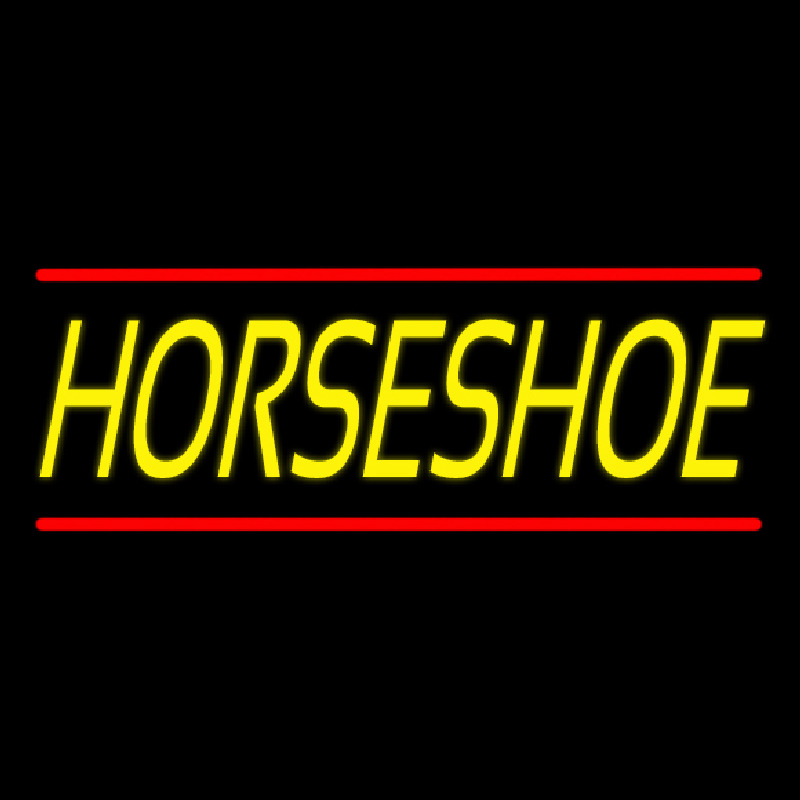 Yellow Horseshoe With Line Enseigne Néon