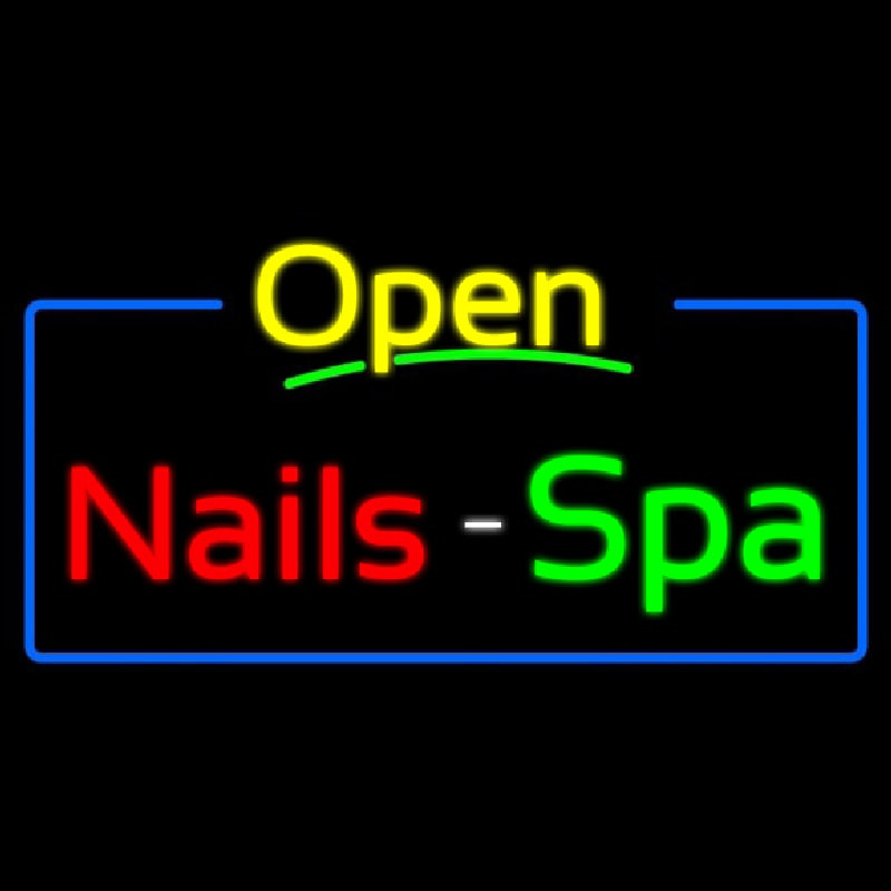 Yellow Nails Spa Open Enseigne Néon