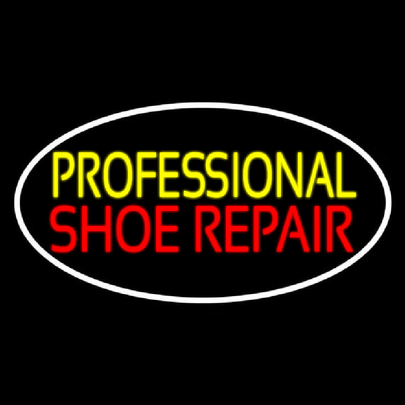 Yellow Professional Red Shoe Repair Enseigne Néon