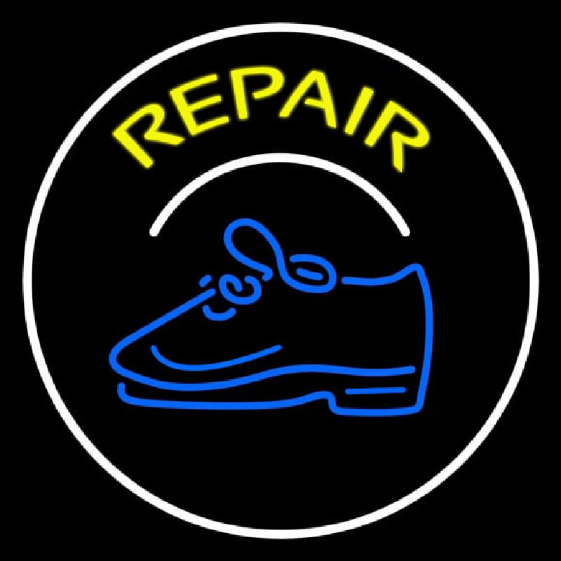 Yellow Repair Shoe With Border Enseigne Néon